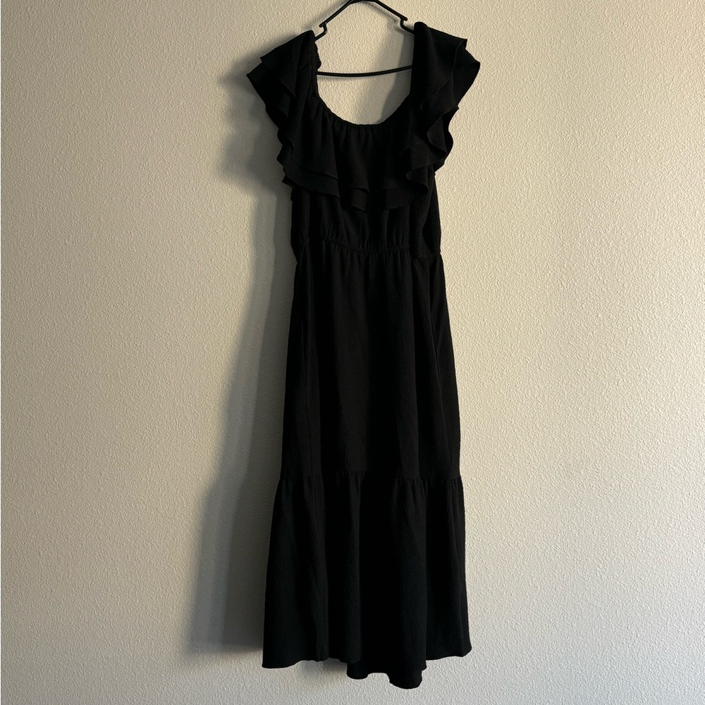 Gently used Sofia Jeans Black Ruffle Dress - 1X